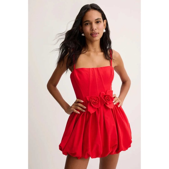 strapless open back dress Abrianna Satin Corset Mini Dress main image 1